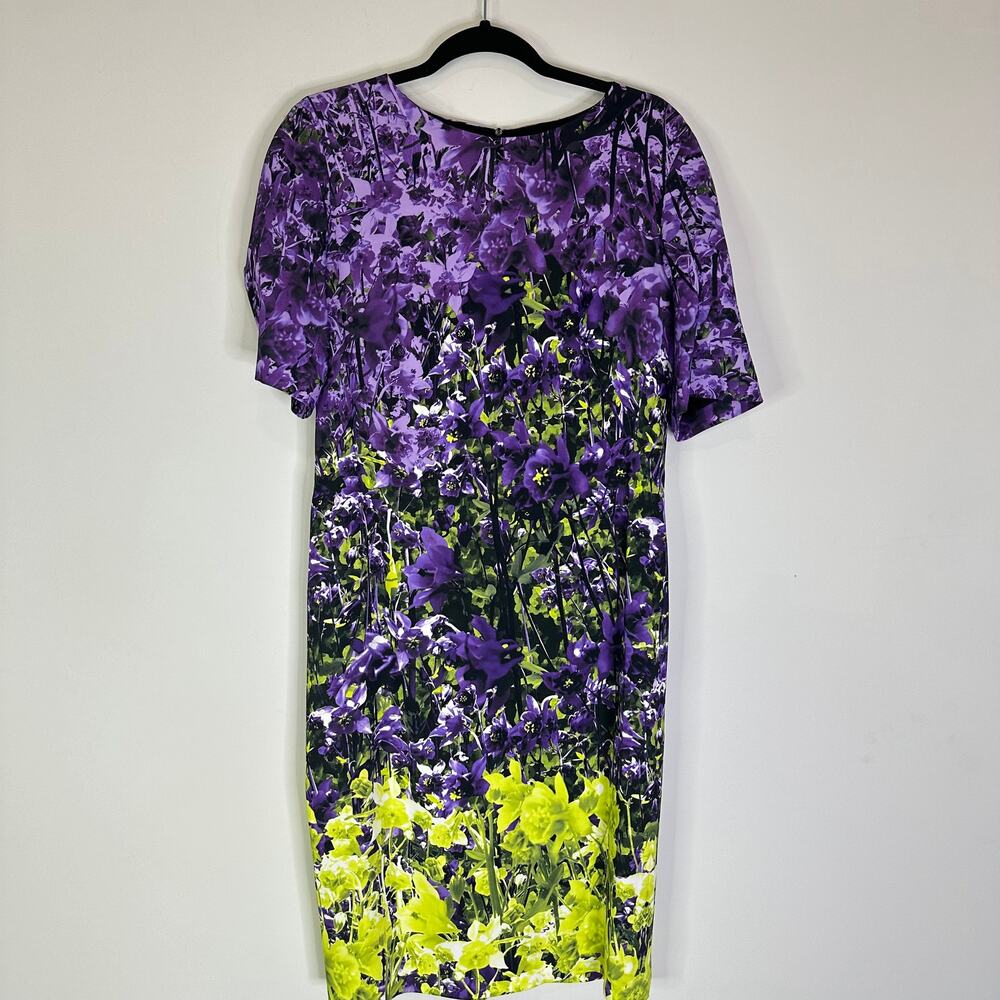 Escada purple poppy Floral Print Sheath Dress - Picture 6 of 16